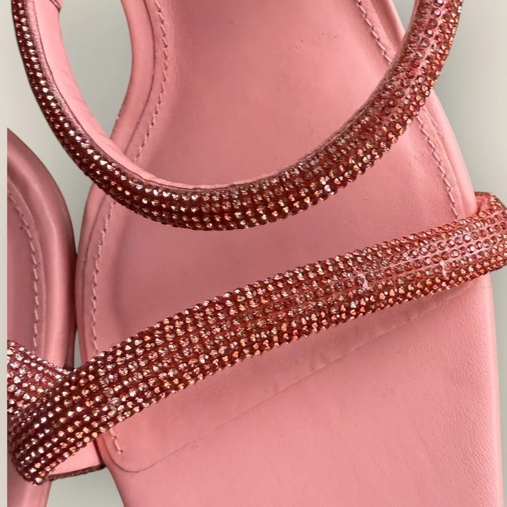 Cult Gaia | Rhinestone-Embellished 50mm Sandals | Size 36 | Pink